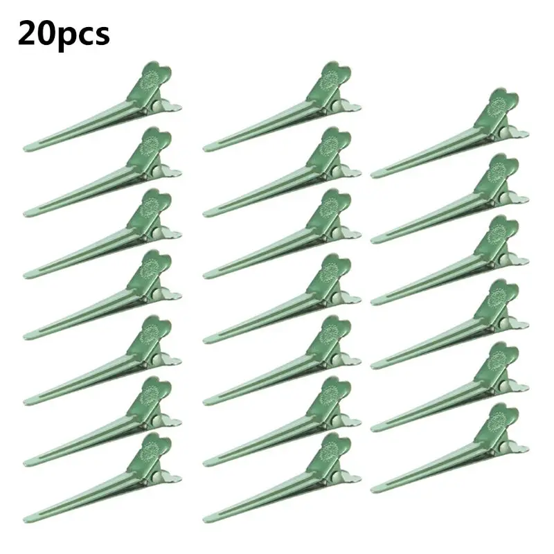 20Pcs 살롱 분할 오리 빌 클립 여러 가지 빛깔의 금속 Hairdressing Sectioning 비 슬립 악어 머리 핀 드롭 배송