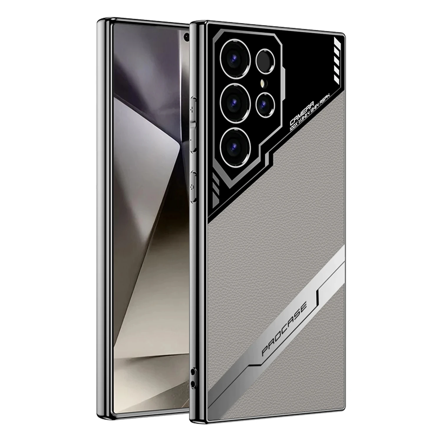 Premium Electroplated PU Leather Phone Case with Camera Protection