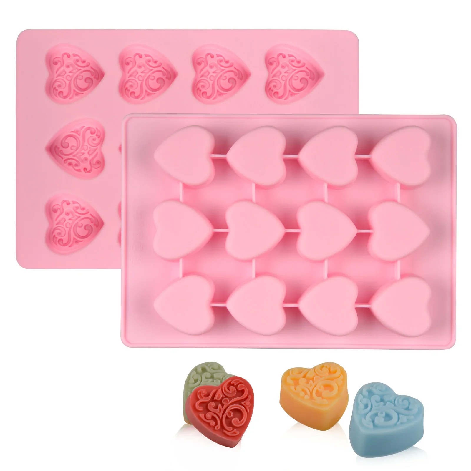 

Valentine's Day Heart Flower Cake Silicone Mold for Baking Food Grade Silicone Soap Mold Ice Cube Mould