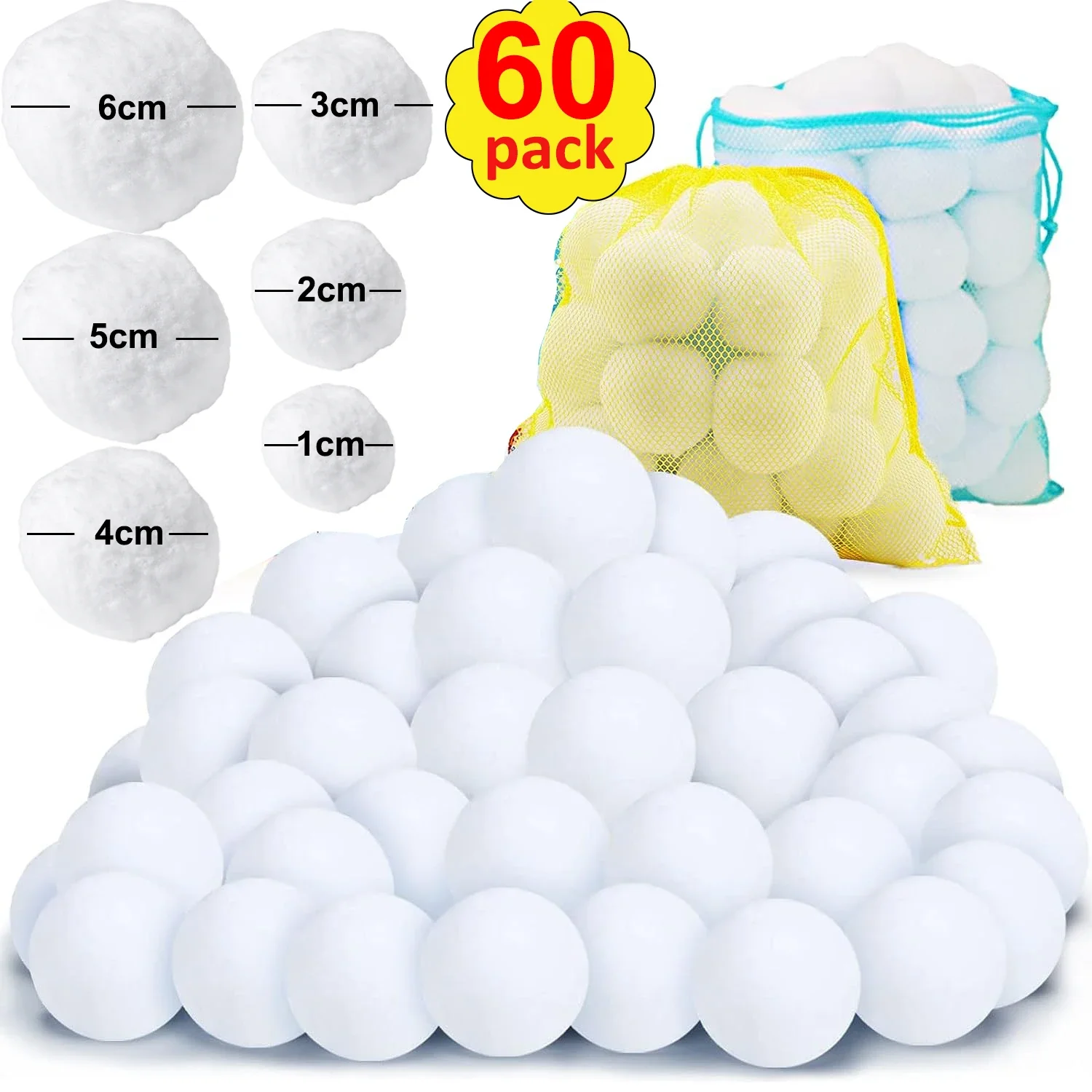 

Snow Balls White Fur Pompom Hairball for Xmas Tree Pendant Kids Play Toys Indoor Outdoor Toy Christmas Decoration Snowballs