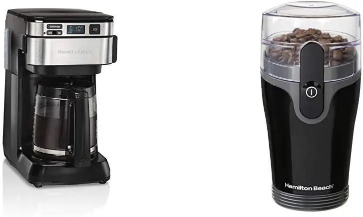 

Coffee Maker, 12 Cups, Front Access Easy Fill, Black (46310) & Fresh Grind 4.5oz Electric Coffee Grinder, Black (80335R) Slim g