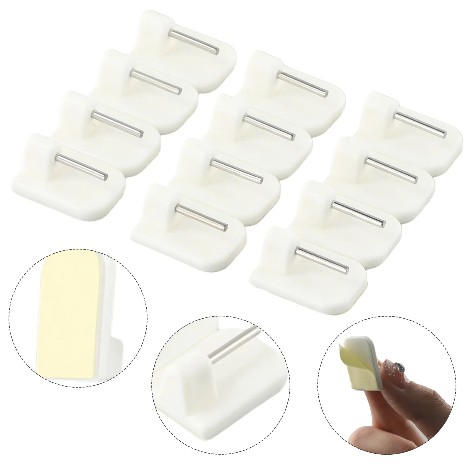 4/8/12pc Vorhang Haken Selbst-klebe Haken Haushalt Universal Haken Kleine Klammern Kleine Vorhang Stange Klammern hause Viskose Haken – Detail 4