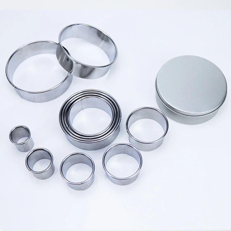 11pcs/set Fruit Cookie Cutter Mold Round Shape Box Design Mini Stainless Steel Mould Biscuit Fondant Cake DIY Decorating Tools
