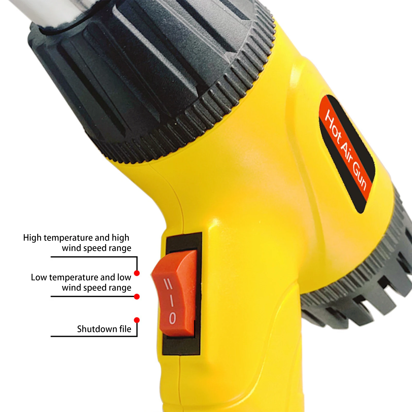 750W Electric Hot Air Gun Heat Gun Temperature Adjustable Welding Gun Auto Plastic Pipe melting Welding Repair Tool 100-600℃ 4