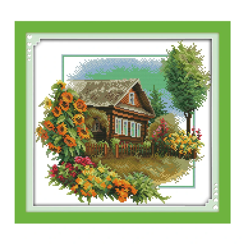 Canvas Cross Stitch Kit Canvas Needlework Crossstitch Flowers