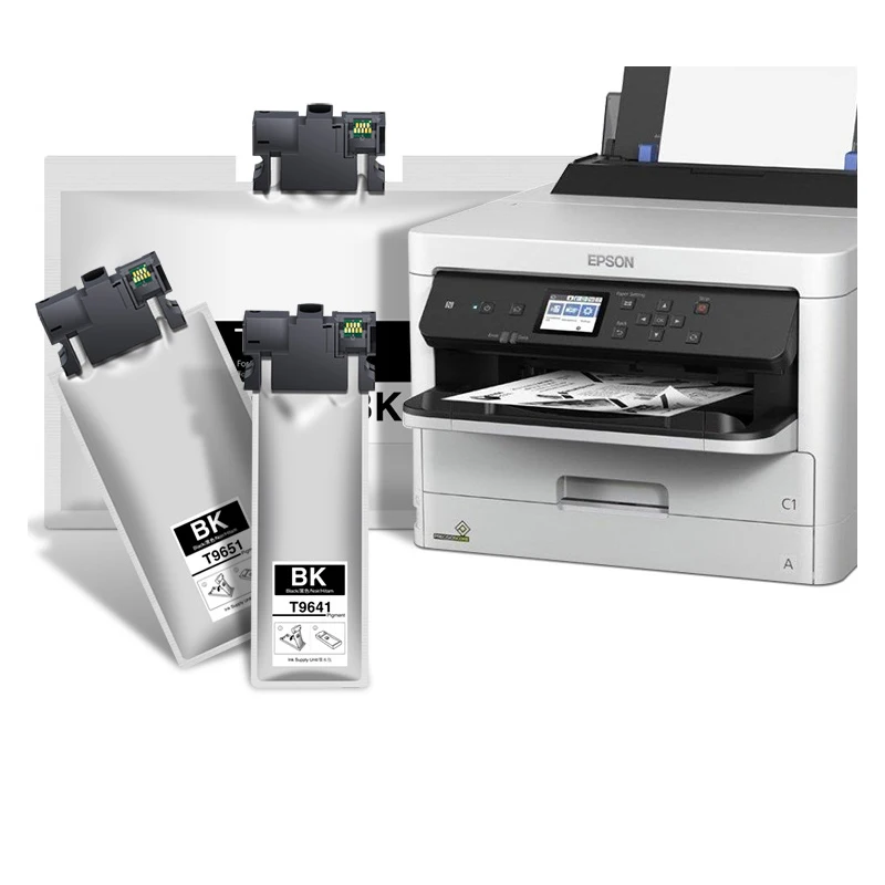 Compatível Bolsa de Tinta Tinta Pigmento Completo com Chip para Epson wf M5299 M5799dwf M5299dw M5298dw M5799 M5298 Priner T9641 T9651 T9661 - Imagem 2