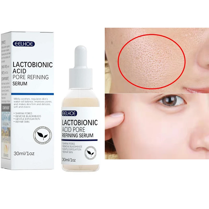 

Lactobionic Acid Pore Shrink Face Serum Hyaluronic Acid Moisturizing Nourish Smooth Pores Repair Essence Firm Korean Cosmetics