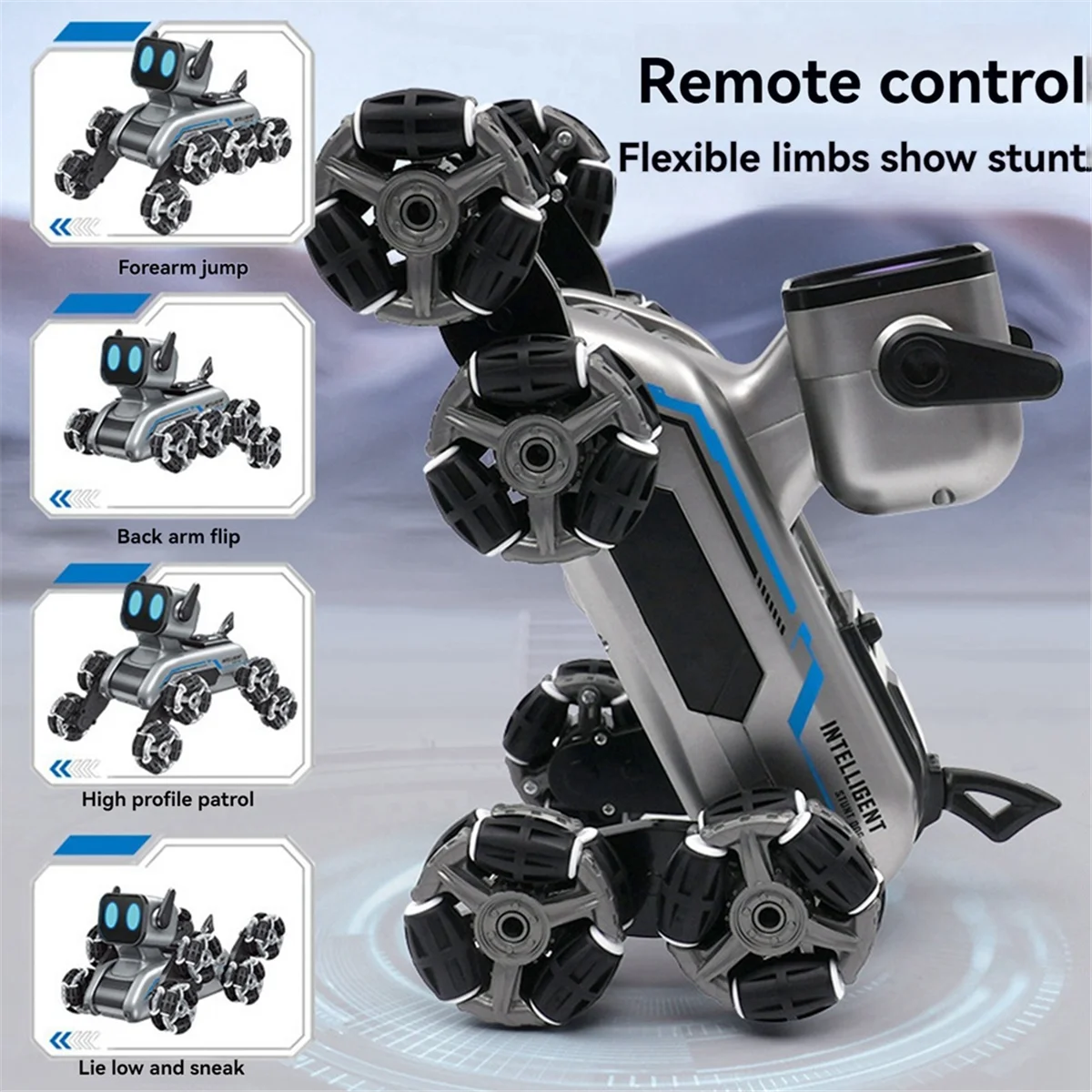 Children'S Smart Toy Remote Control Robot Dog Electric Robot Dog Remote Control Car Eight-Wheel Stunt Robot Dog 6
