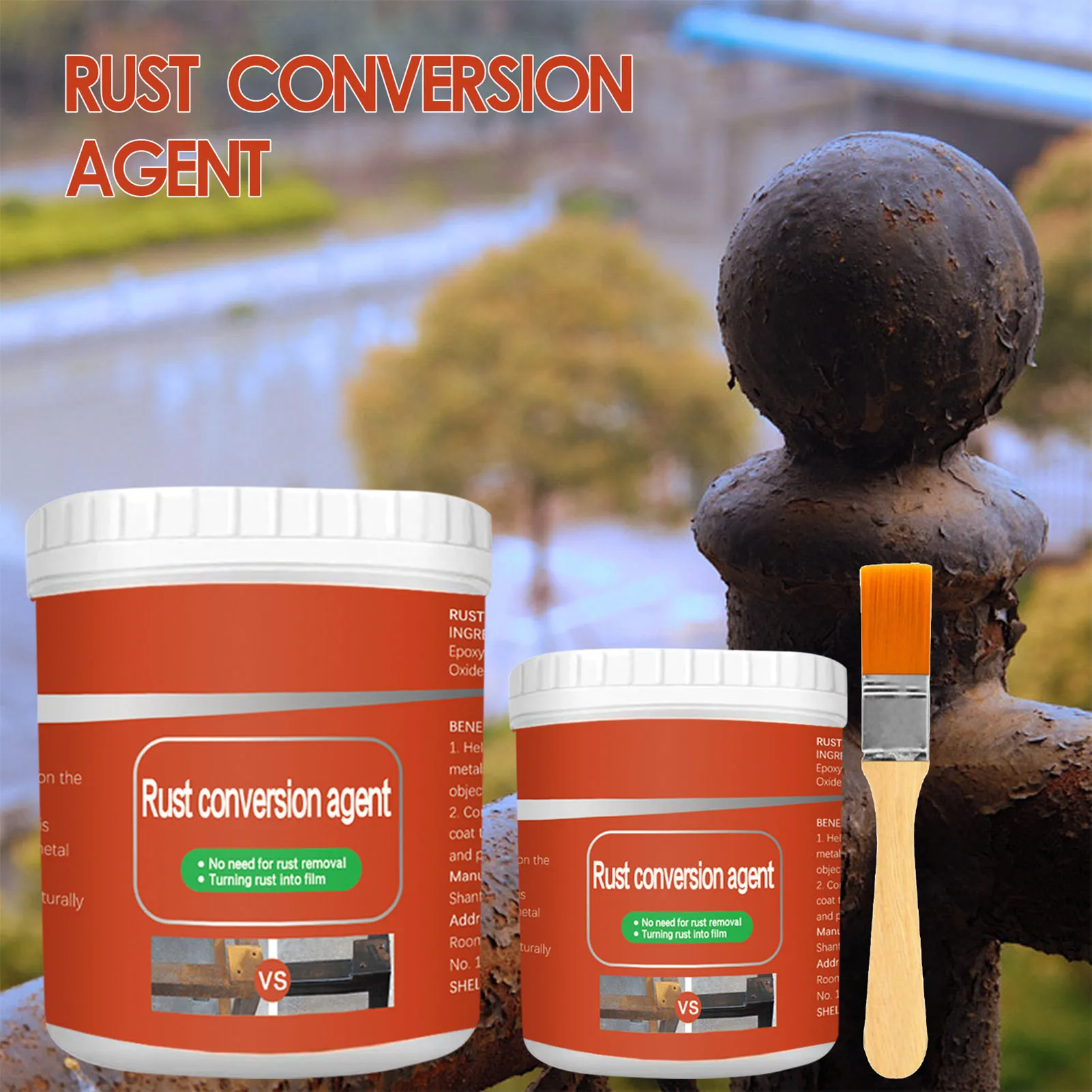 100/300g Rust Conversion Agent Rust Removal Converter Metallic Paint Suitable For Home Garage Office Use