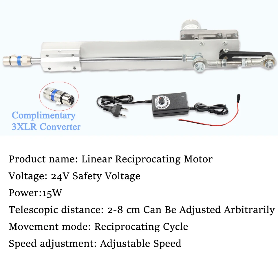 FREDORCH Reciprocating Linear Actuator, DC 24 Volt Power Adapter Variable Speed 120r/Min Stroke 30-150mm dildo Sex Machine Woman