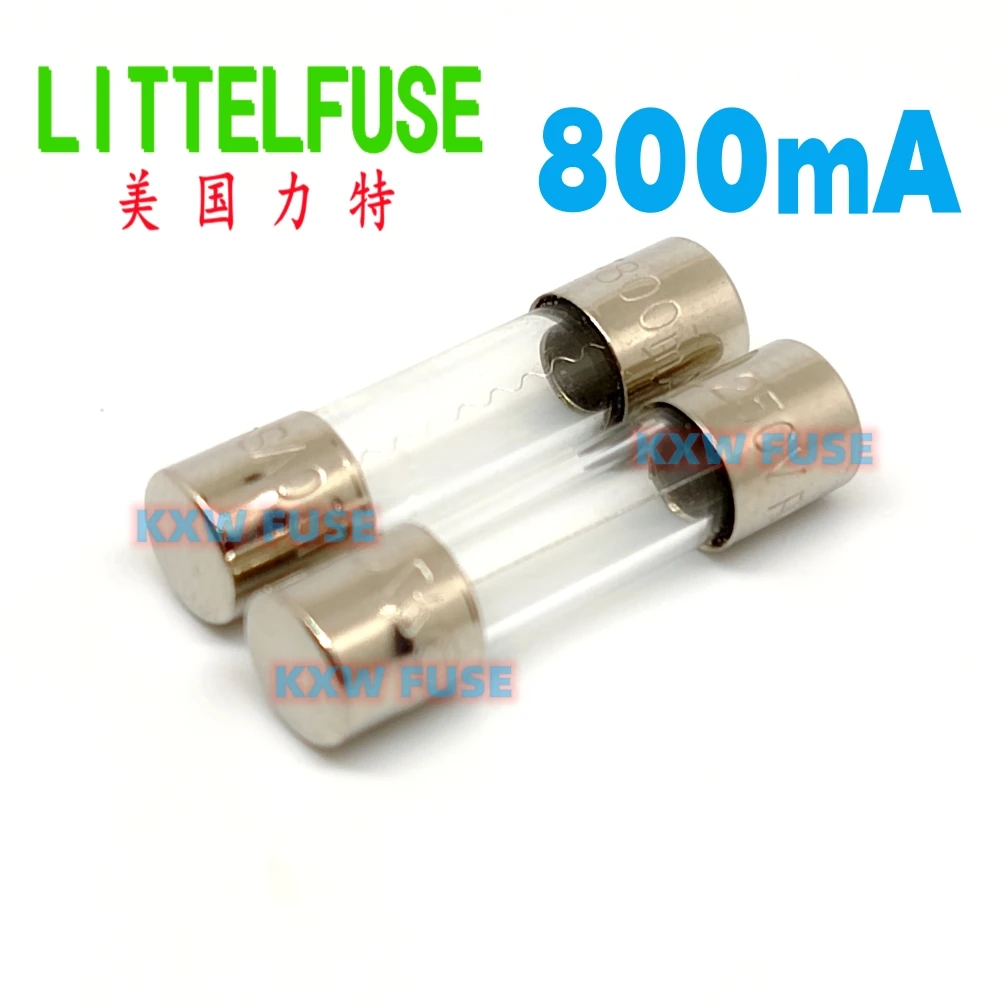 

5x20mm Littelfuse 0.8A 800mA 250V Glass Fuse 0617.800MXP F800mAL250VP Fast Acting，0618.800MXP T800mA Time Lag 217/218 Slow Blow