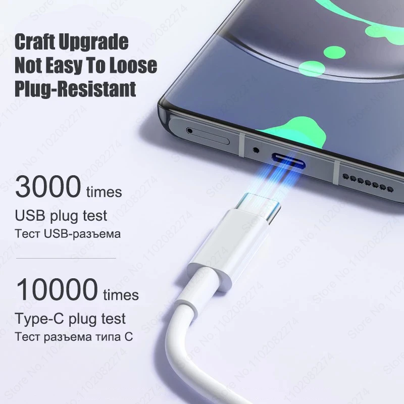 รูปสินค้า สายชาร์จ USB-C 100W ชาร์จเร็ว ใช้ได้กับทุกสมาร์ทโฟน