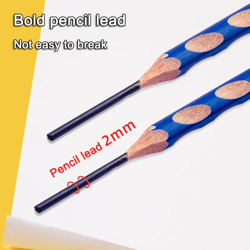 10Pcs Drawing Pencils Groove Triangle Wooden HB 2B Posture Correction School Office Stationery Professional Exam