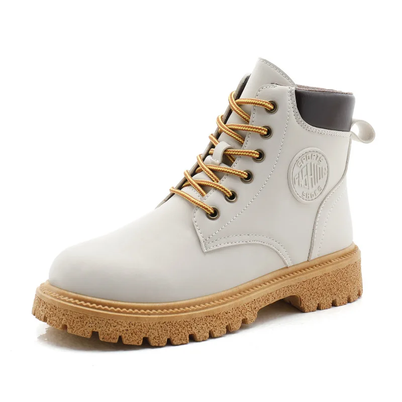 Yellow Women's Boots 2022 Autumn Winter New British Style Round Toe