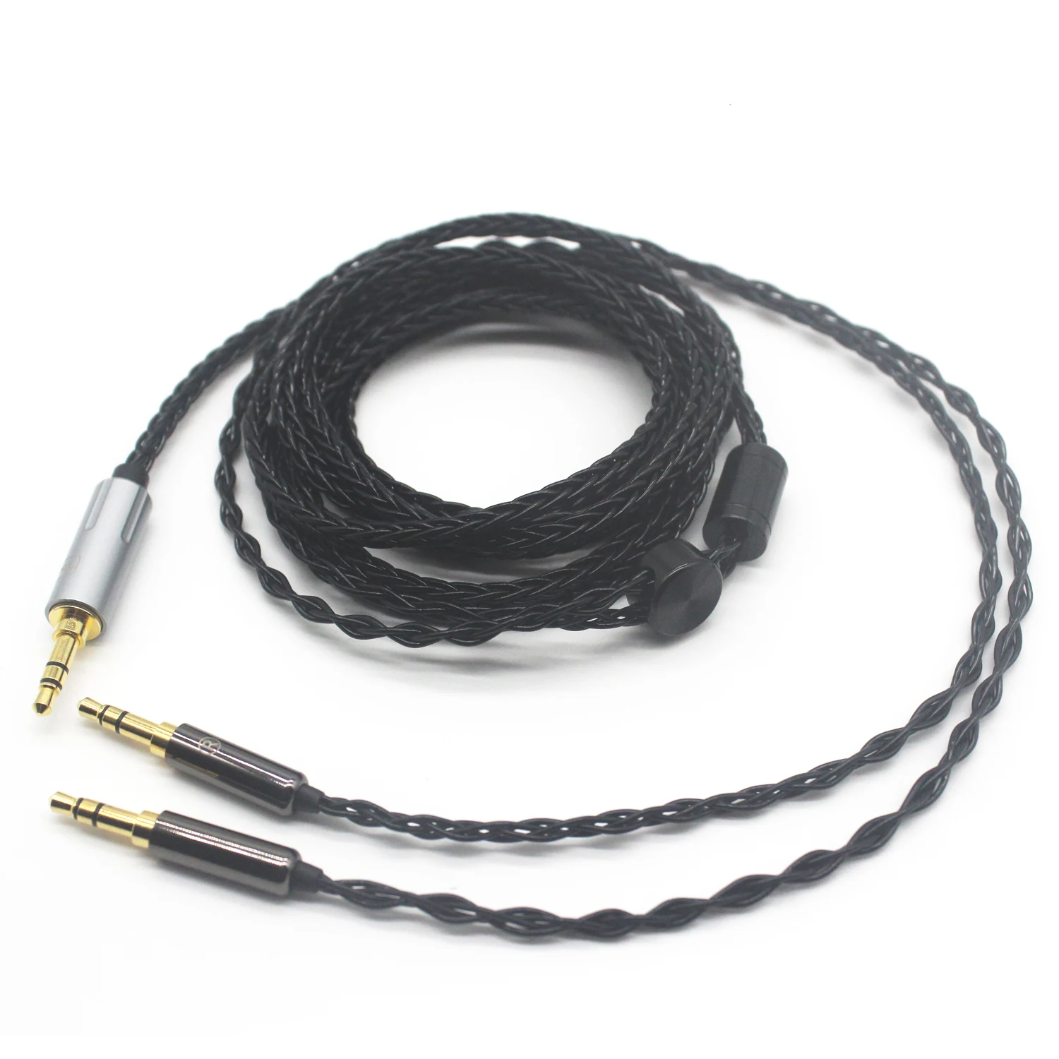 Youkamoo 3.5 mm Cabo de Substituição do Fone de Ouvido Compatível para Hifiman He4xx He400i Núcleo Trançado Prata Chapeado Cabo