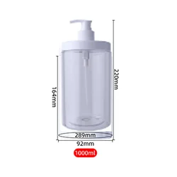 Refillable Pump Dispensers - Set of 2, 300ml & 500ml, for Lotions, Shampoos, and Soaps (Clear - 22 - 16.4 - 9.2)