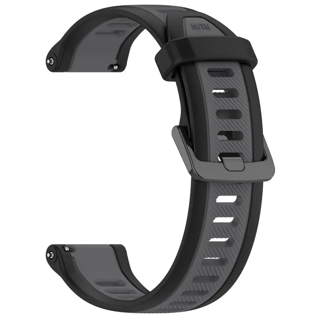 Dual Color Silicone Sports Strap Bracelet, 18-22mm