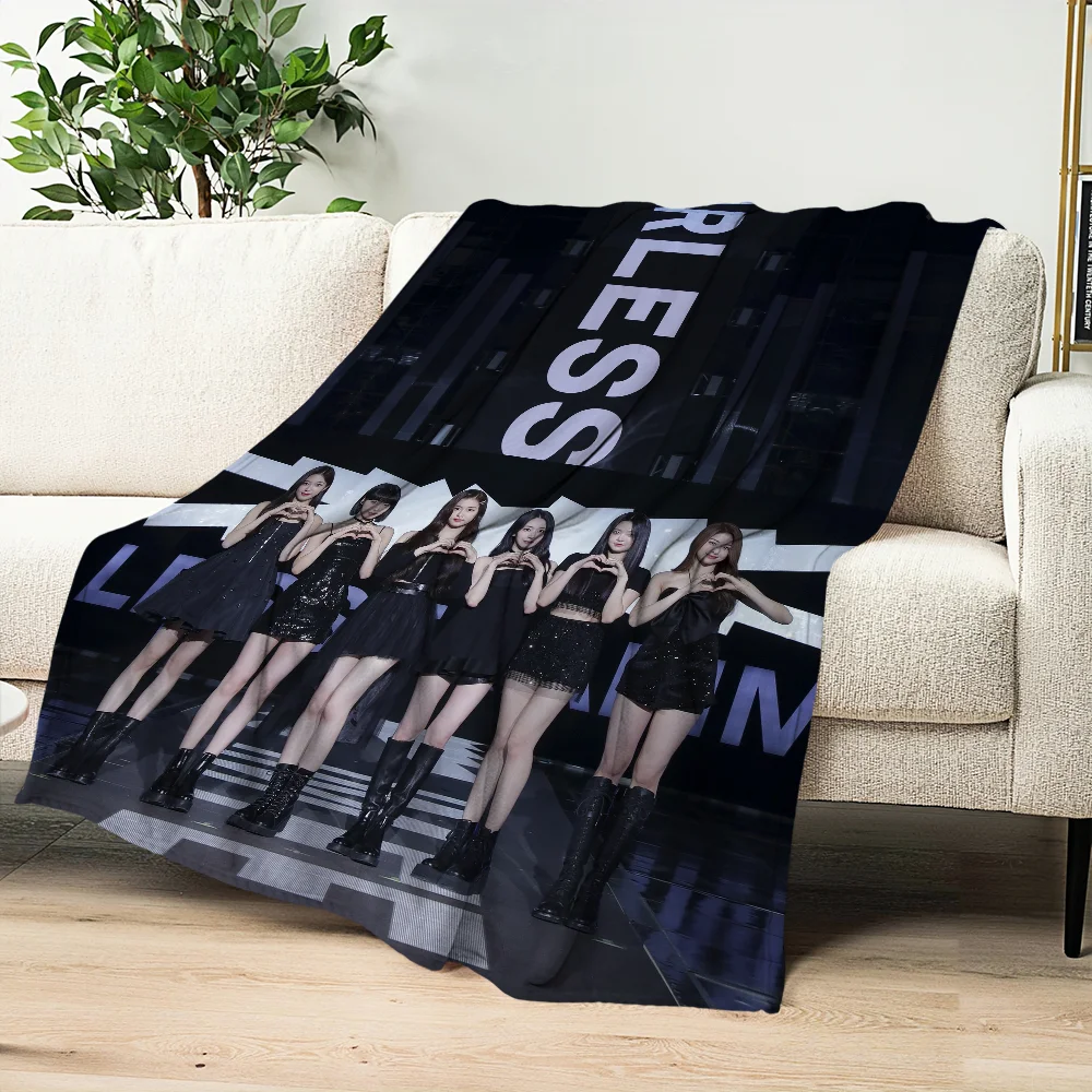 KPOP L-LE S-SSERAFIM skicomfort warm Soft Baby blanket suitable Home Kids Lunch Blanket Suitable for Home Office Daily Use Cover 5