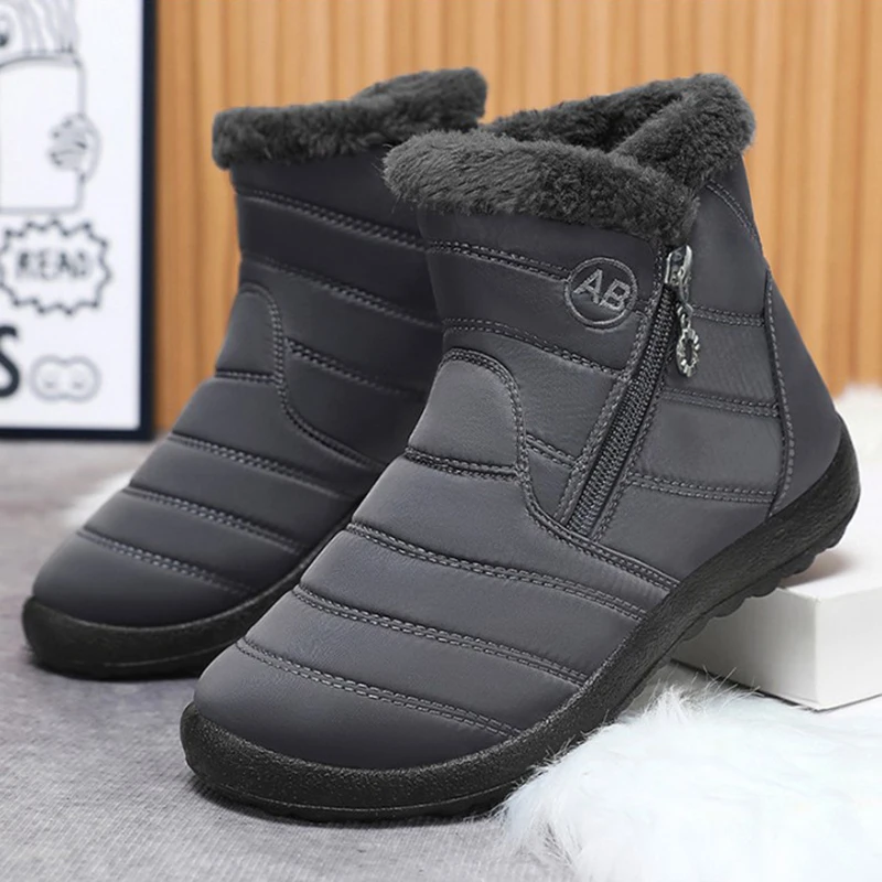 Women's Boots Women's Ankle Boots With Fur Winter Shoes Women Low