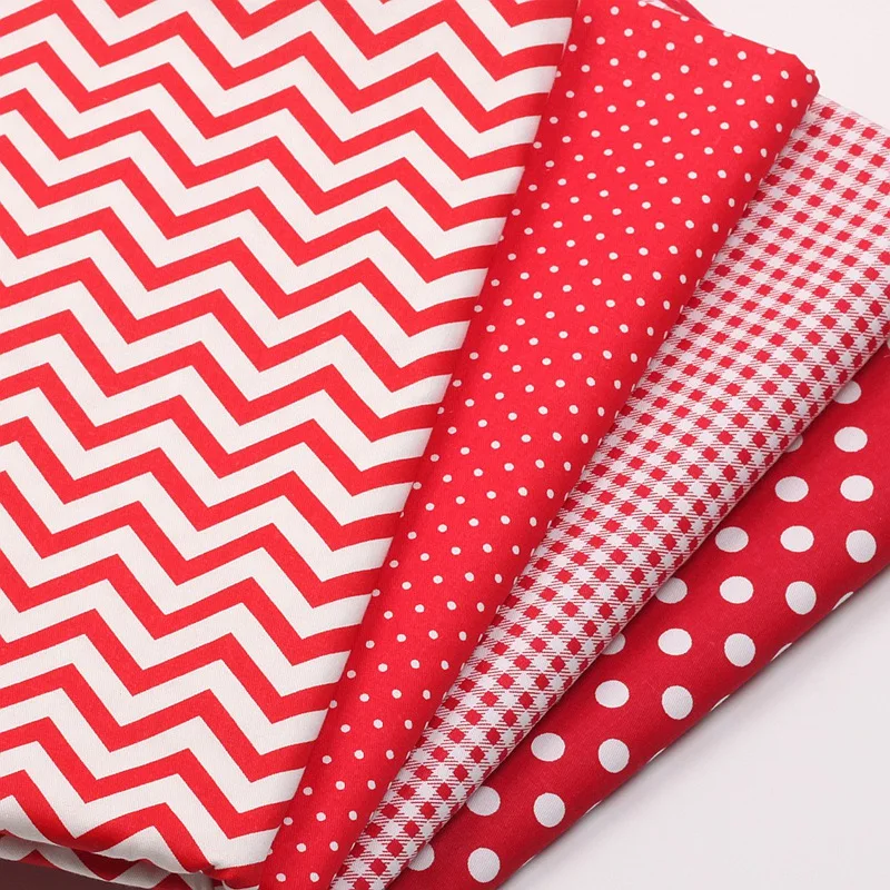 Red Series Cotton Twill Printed Fabric - Premium Quality for Handmade DIY Projects