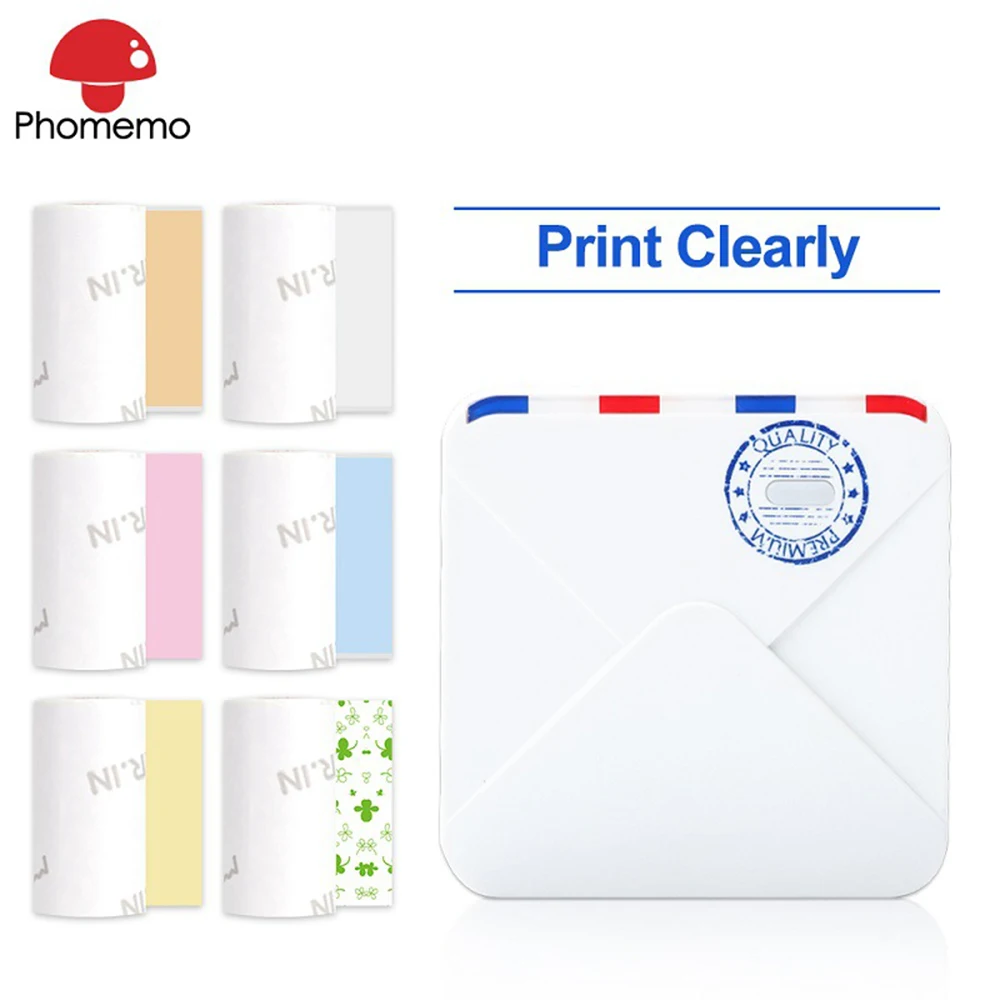 Phomemo 사진 프린터 M02S 300 인치 당 점 53mm 열 종이 DIY 아트 장식 레이블 전화 무선 미니 포켓 Labeler 스티커 인쇄