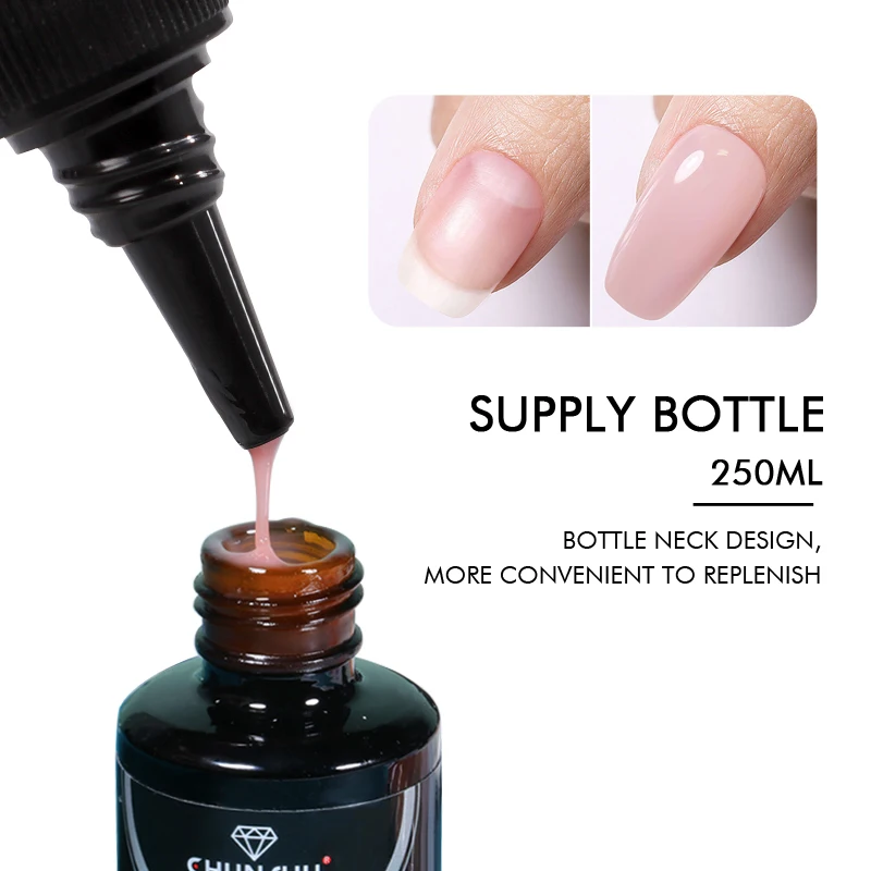 CHUNSHU Refill Extension Gel Nail Polish 250ML Soak Off  Brush On Builder Nail Hard Gel Varnishes Rubber Base Coat DIY Manicure 5