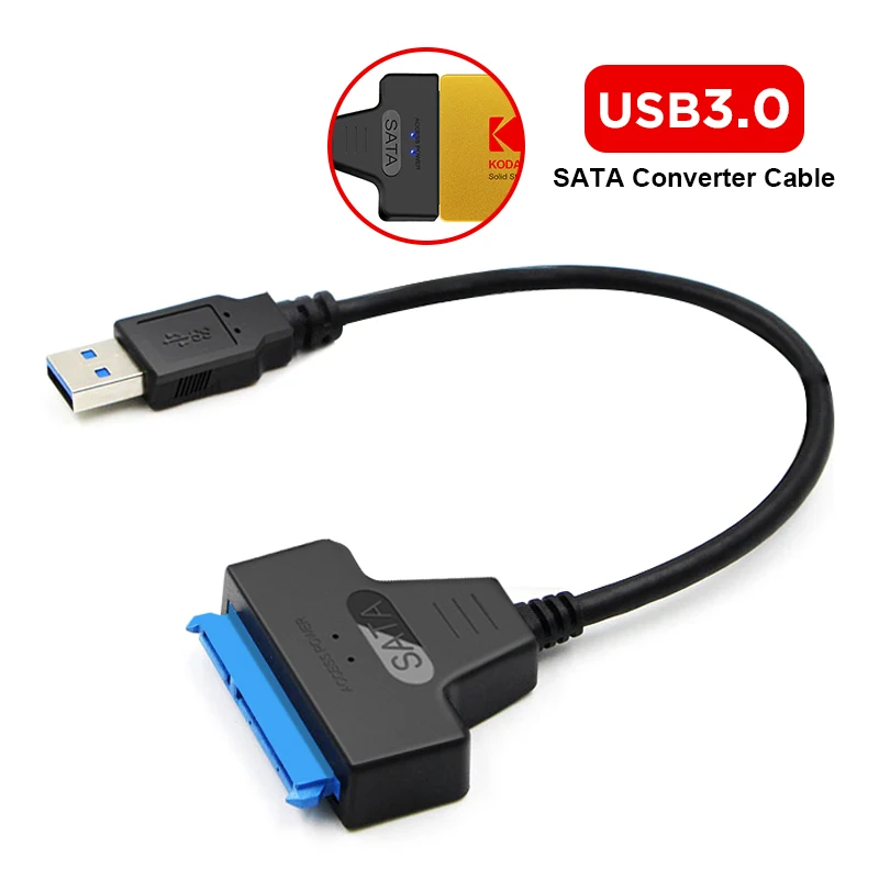 타입 C/USB 3.0 - SATA III 핀 케이블 어댑터 라인 HDD SSD 연결 코드 와이어 (2.5인치 하드 디스크 드라이브용, 솔리드 디스크 드라이브용)