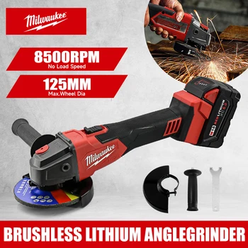 125mm Brushless Cordless Angle Grinder – Electric Power Tool with No-Lock Paddle Switch | Professional Cutting & Polishing Grinder 1