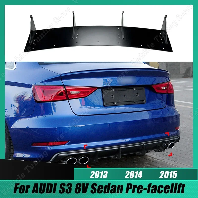 

Car Rear Bumper Diffuser Rear Side Splitters Spoiler Lip For AUDI S3 8V Sedan Pre-facelift 2013 2014 2015 Body Kit Accessories