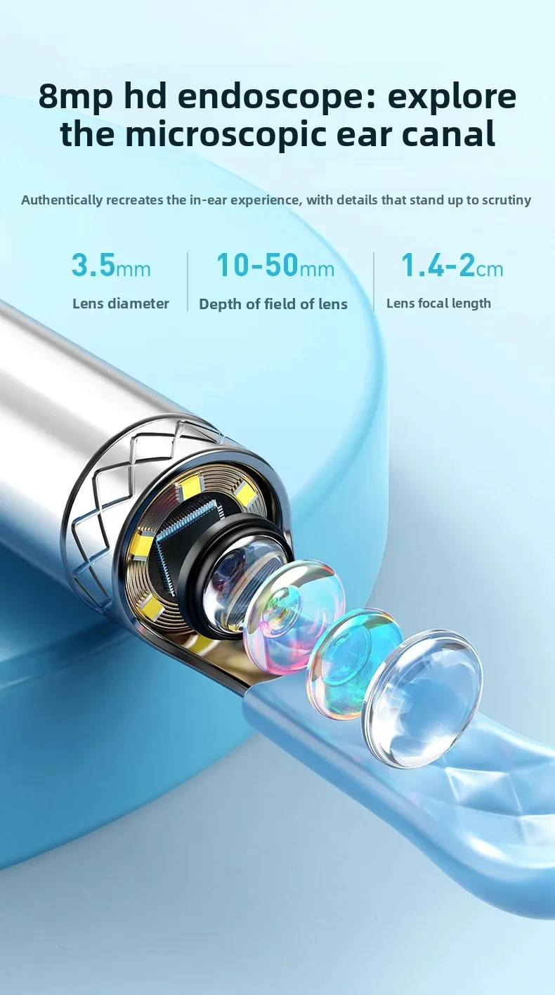 Wireless Otoscope With Camera 1296p Hd Ear Cleaner Tool Kit_voghion.com