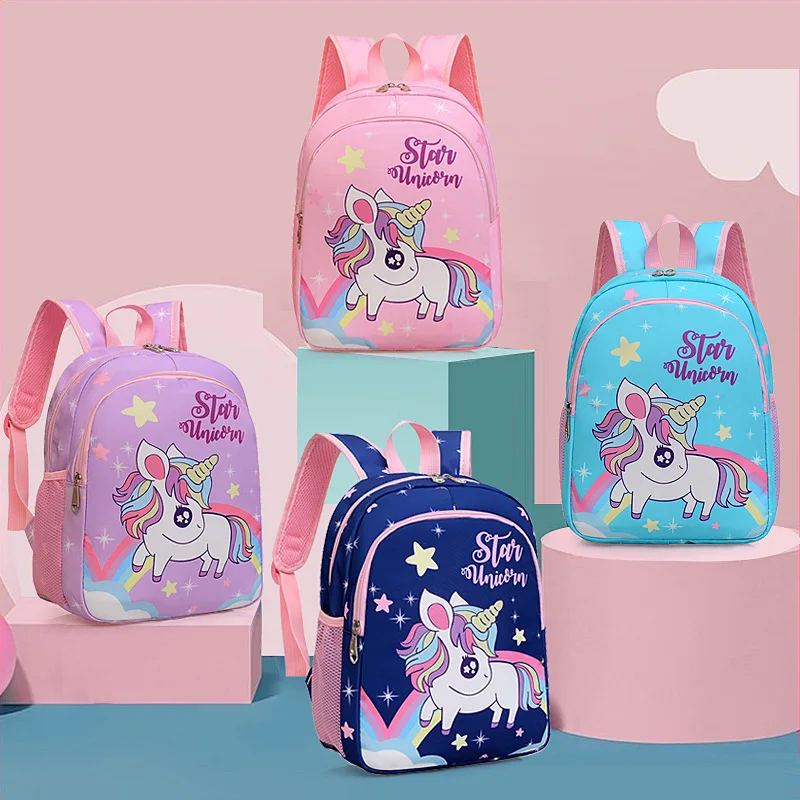 

Children's School Bag Cute Kindergarten Student Backpack Girl Cartoon Light Princess Bag