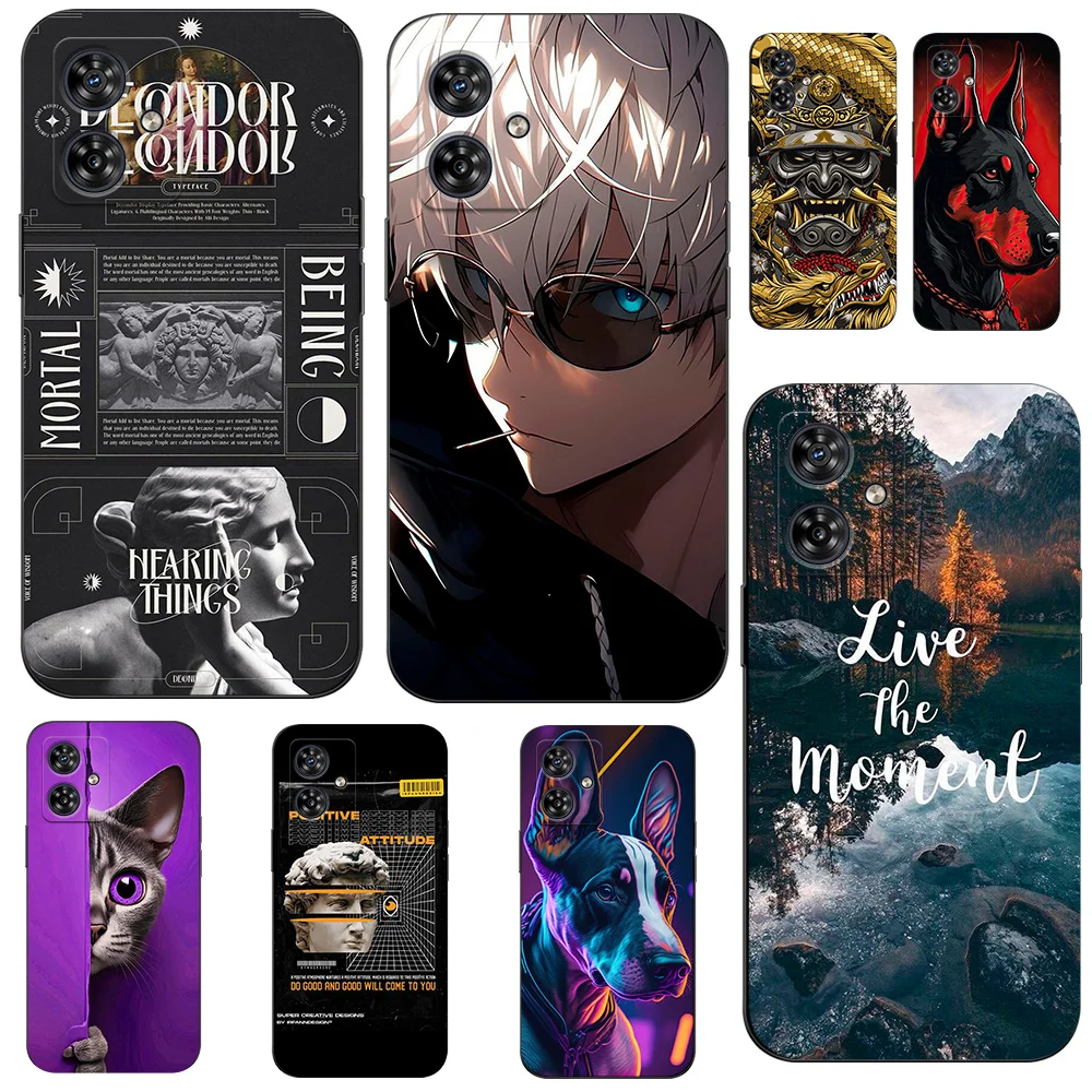 COMAKU Cover Armor per Motorola Moto G54 5G, Custodia TPU+PC Antiurto con Scorrevole Cover Anello Supporto - Blu