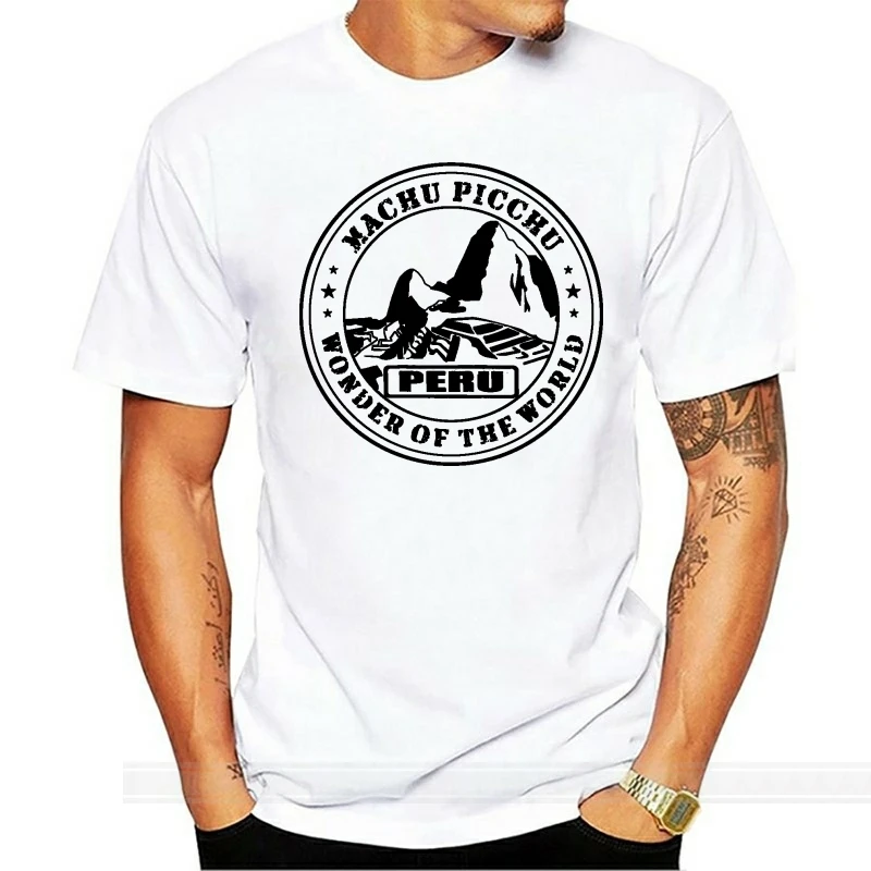 Moda Uomo T Shirt Perù T Shirt Machu Picchu Wonder Of The World Uomo Donna Bambini Moda T-Shirt Uomo Cotone Marca Teeshirt