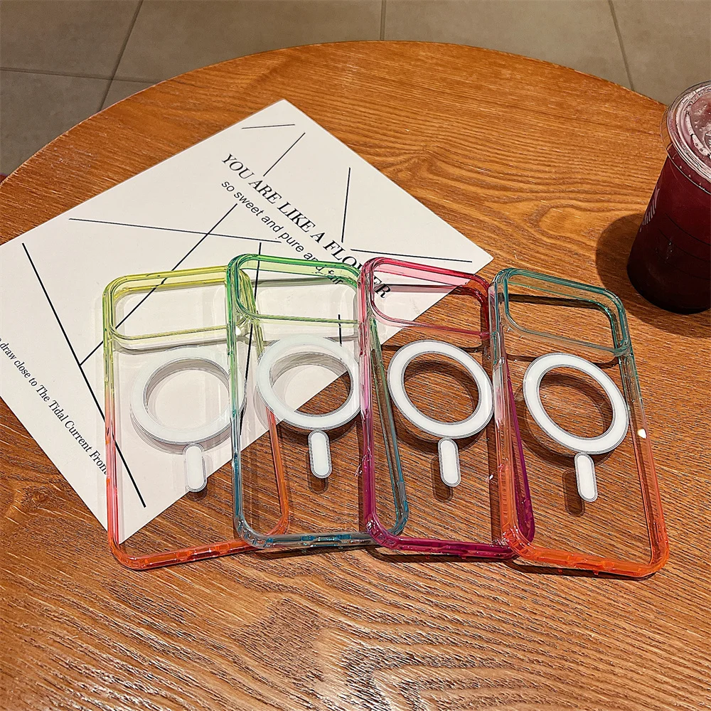 Gradient Colorful MagSafe-Compatible Magnetic Phone Case with Wireless Charging