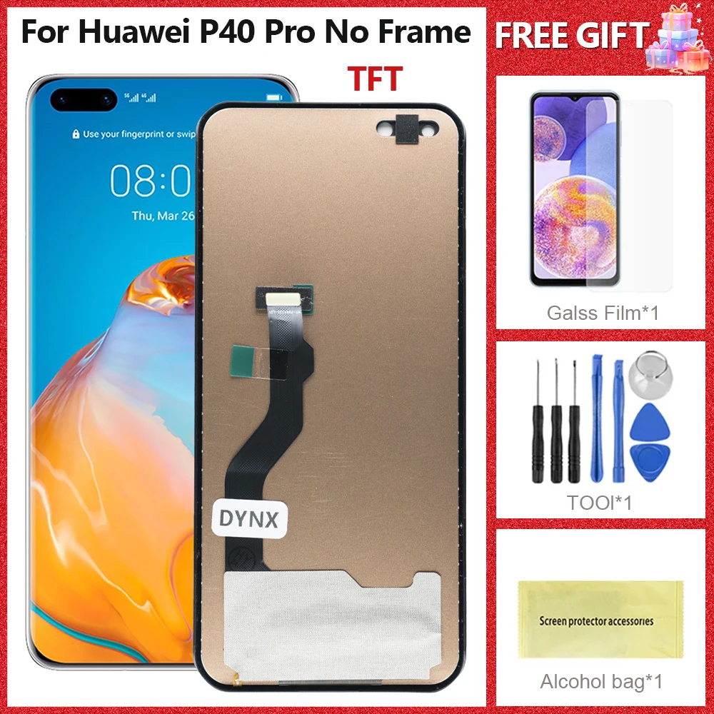 Per Huawei P40 Pro con impronta digale, per Huawei P40 Pro ELS-NX9 ELS-N04 Display LCD Touch Screen Assemblea di schermo di ricambio  509