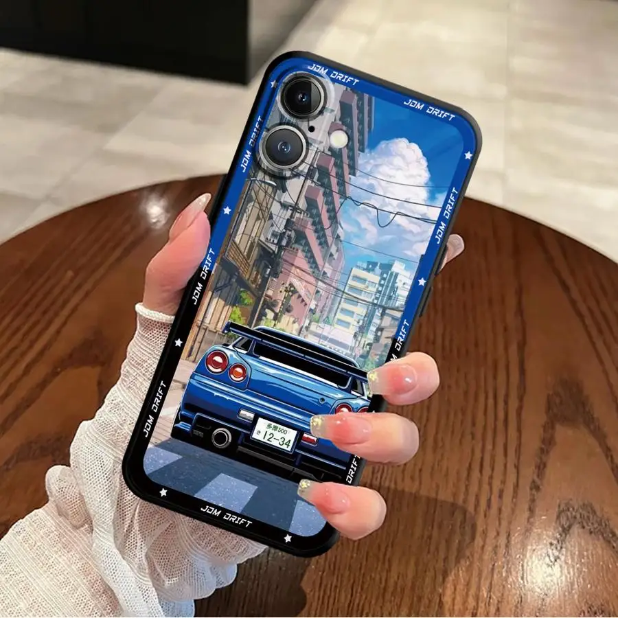 Japanese JDM Drift Car Black Soft Phone Cover