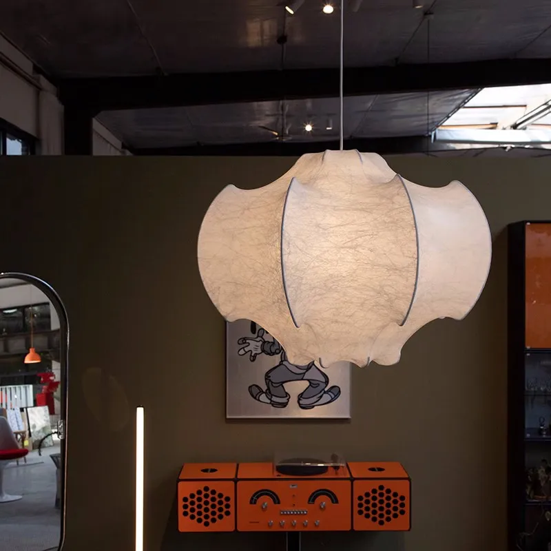 

Wabi-sabi Ceiling Lamp Japan Silk Hanging Chandelier Loft Living Room Bedroom Pendant Lights Home Decorations Lustre