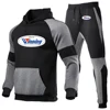 Winning Boxing Men Brand Spring and Autumn Printing Casual Pullover Color Matching Hoodie + Sweatpants New Two-piece Set 5