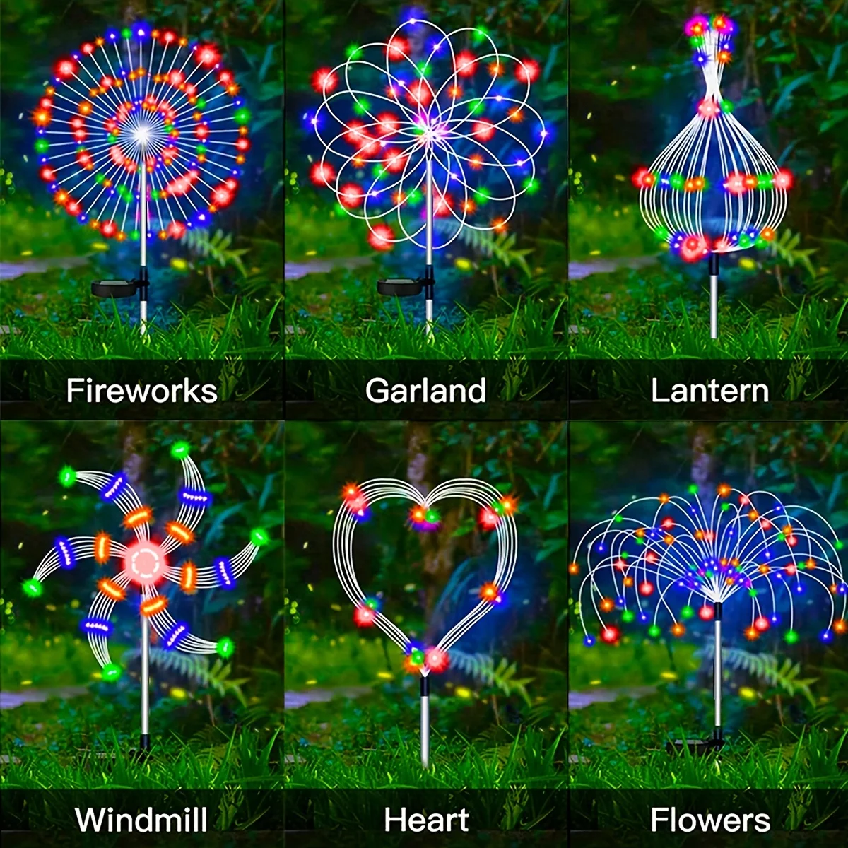 Solar Lights 420LED 8 Lighting Mode 300/200/60LED Outdoor Lawn Lamp For Garden Decoration