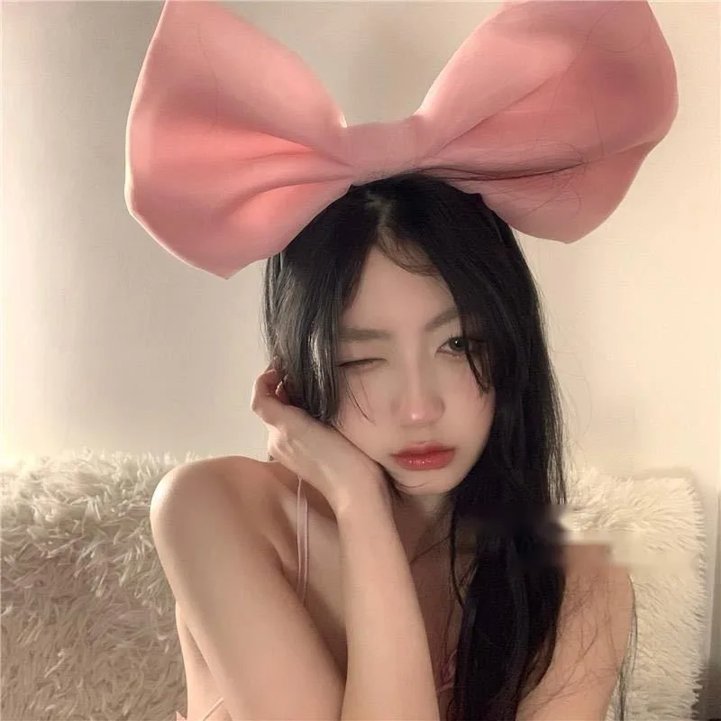 15PCS New Super Large 3D Bow Fabric Hair Hoop Sweet and Cute Hair Clip Photo Exaggerated Head Hoop Show Small Face