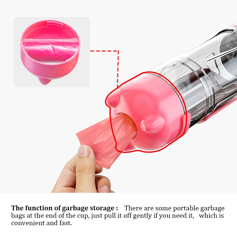 Portable Cat Dog Water Bottle Food Feeder Drinker Poop Dispenser 3 In 1 Leak-proof Multifunctional Dog Waterer Bottle pet feeder dog water bottle pet water dispenser pet feeder dispenser