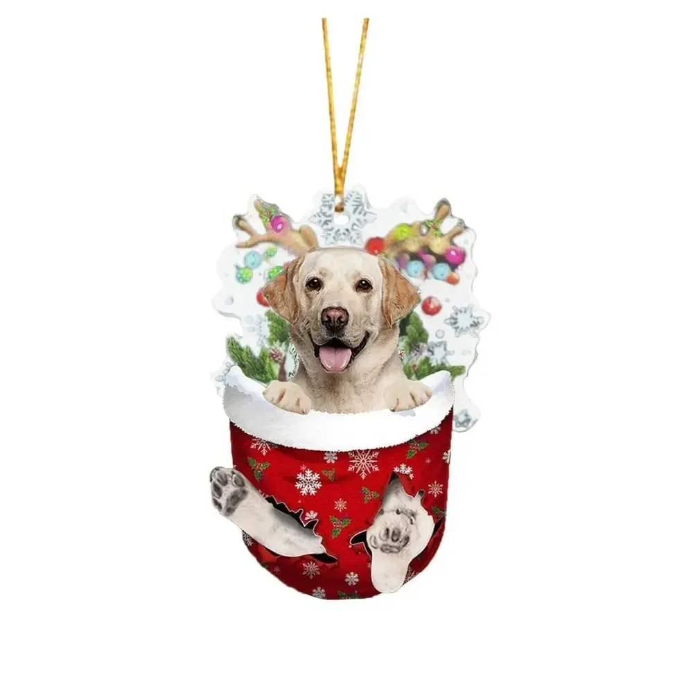 thumbnail image 1 of Adornos navideños colgantes, decoración de regalo, lindo perro, árbol de Navidad familiar, colgante de dibujos animados, producto, regalo personalizado, 1 of 5