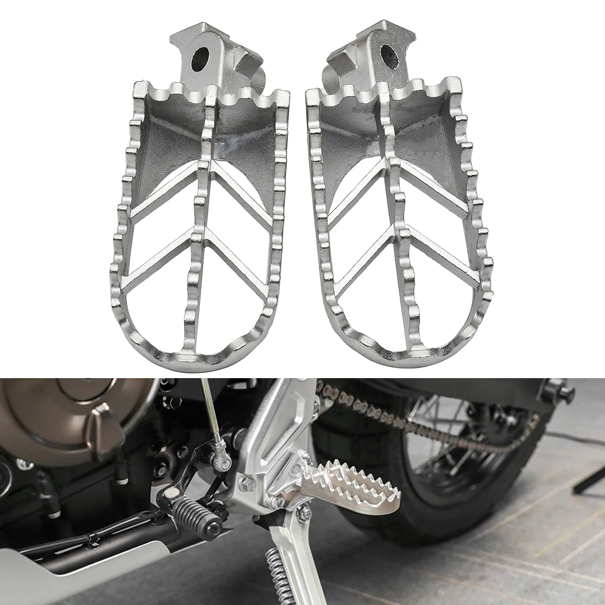 Motorcycle Stainless Steel Foot Pegs Rests Pedals Footpegs For YAMAHA