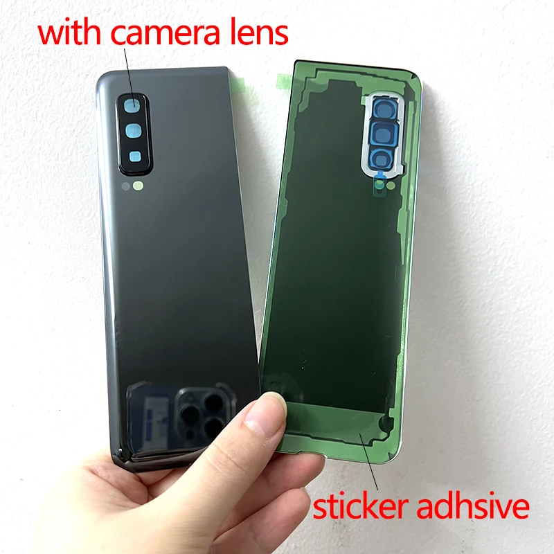 Original For Samsung Galaxy Fold F907 F900 Housing Case Glass Rear Cover  Battery Back Cover + Adhesive + Camera Lens Replacement