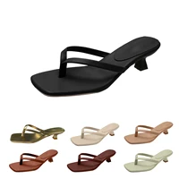 Sandales plates à bout carré pour femmes, sandales décontractées d'été, tongs confortables à semelle souple, sandales de plage 6