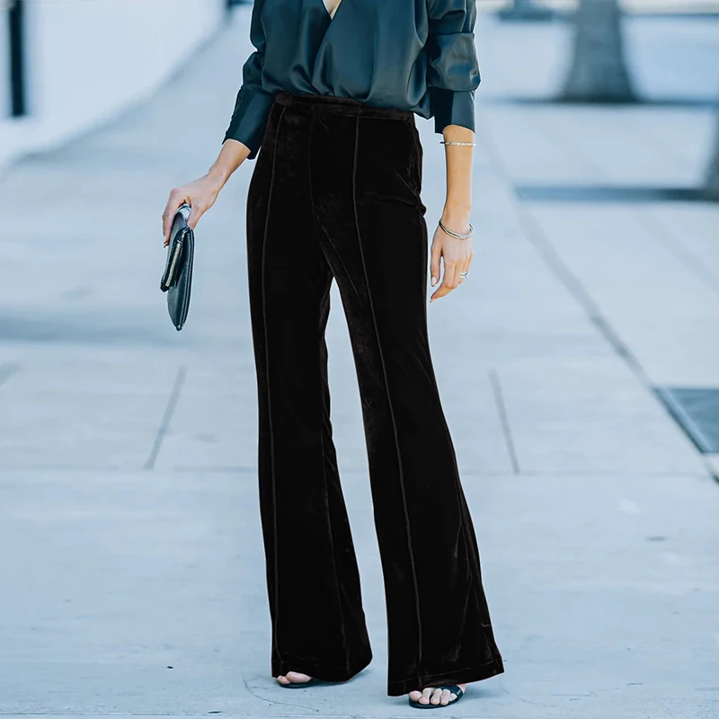 Рисунок 4 - Брюки-клеш Женские бархатные с высокой талией