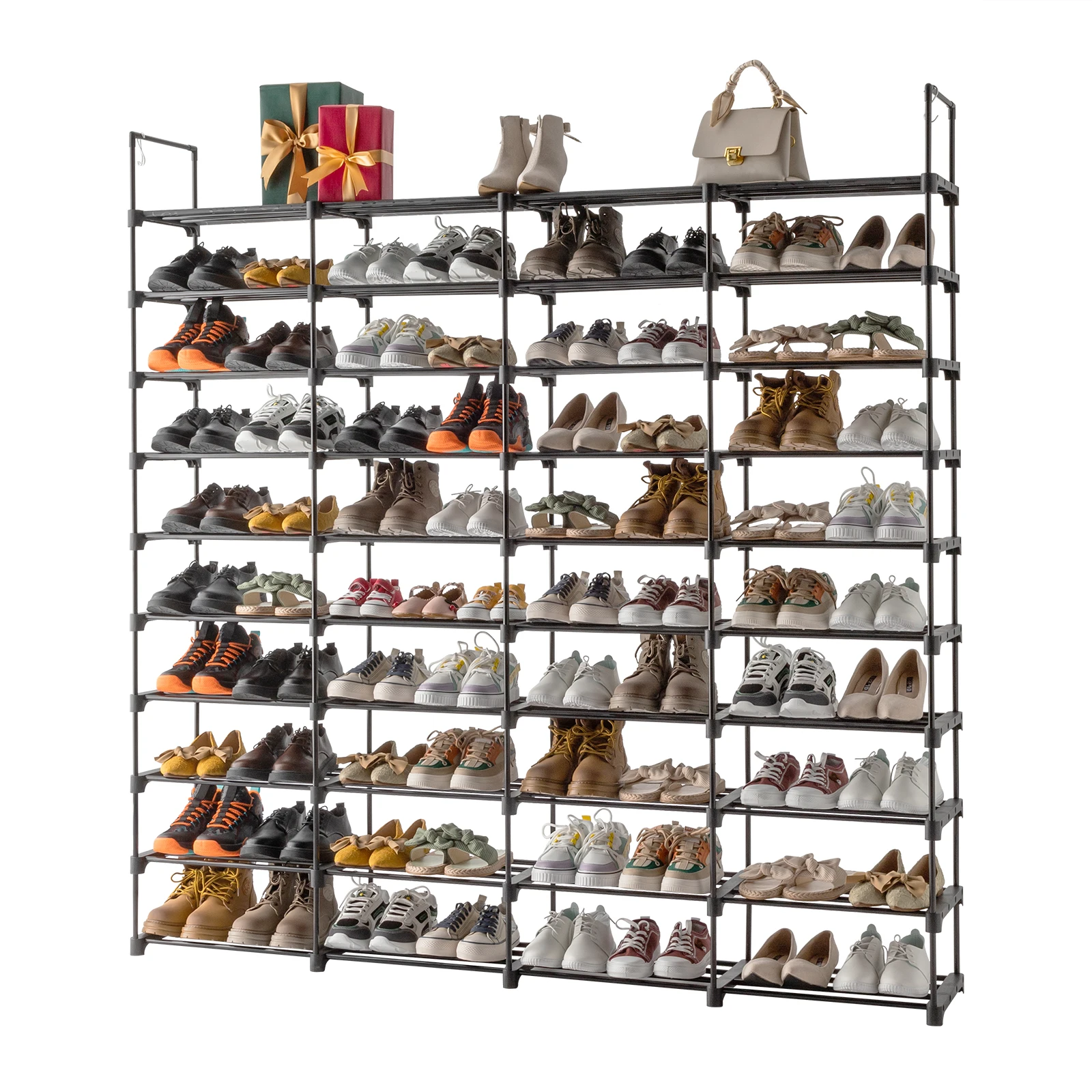 10 Tiers Shoe Rack Storage Organizer Shoe Shelf Organizer for Entryway Holds 80 Pairs Shoe, Stackable Cabinet Rack
