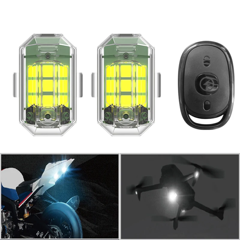 4PCS Wireless LED Drone Strobe Light for Motorcycle Car Bike Remote Control Anti