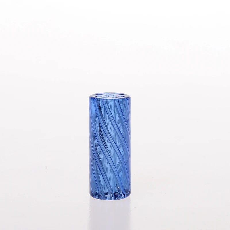 5pcs/box In Stock 9 Holes Blue Color Spiral Smoking Glass Tips/Glass Filter Tip with Holes Box Set For Smoking Accessories