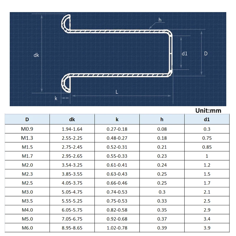 M2.5x4mm 4mm Head Size Brass Eyelets Hollow Rivet Nut